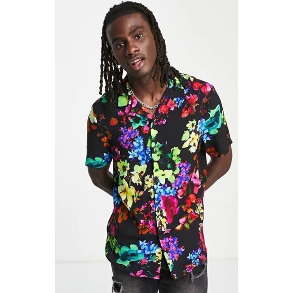 ASOS Vibrant Floral Button Down - Picture 1 of 5